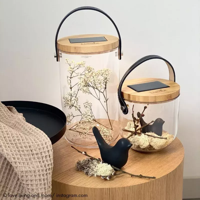 Stalinė lempa Krinner LUMIX Deco Glass Basic LED permatomas bambuko stiklas