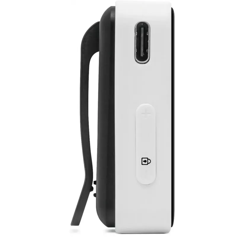 Nešiojamas radijas TECHNISAT DIGITRADIO mobil 2 — DAB+ / FM, OLED 0,91 colio, 3,5 mm, USB-C, Li-Ion 500 mAh, juoda/balta