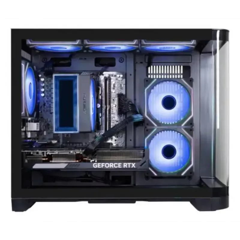 Darbo stotis Hyrican PCK07804 – AMD Ryzen 7 5700X, 16 GB DDR4, 1 TB SSD, NVIDIA GeForce RTX 5070, Windows 11 Home, 750 W, juoda