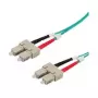 EFB Elektronik O7413.5 Duplex šviesolaidinis komutacinis kabelis, SC-SC, OM3 50/125 µm, LSZH, 5 m, turkio spalvos