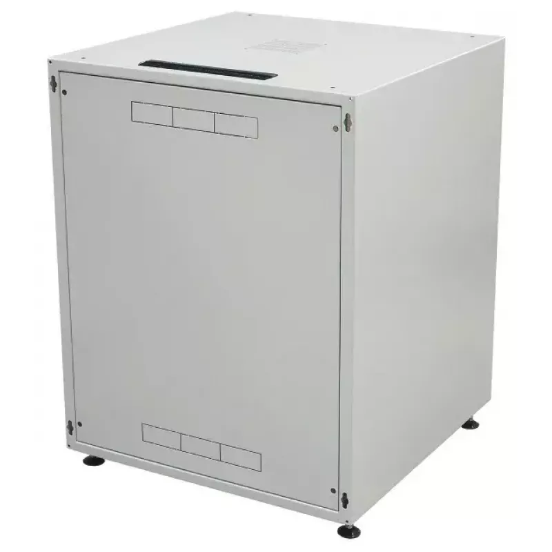 Laisvai pastatomas 19 inch tinklo spintos korpusas EFB Elektronik OFF-1568GR.V1RW, 15U, 600x800 mm, pilnas stiklas, pilkas