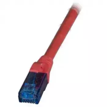 Tinklo kabelis EFB Elektronik K8109RT.10 — Cat6a U/UTP, 10 m, RJ-45 į RJ-45, auksuoti kontaktai, raudonas