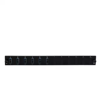 Priedas pataiso skydui EFB Elektronik SB-FP-S-6SC-D-V-OM3 — 1U montavimas stove, 6× SC duplex, OM3, 432×13×43,5 mm, juoda