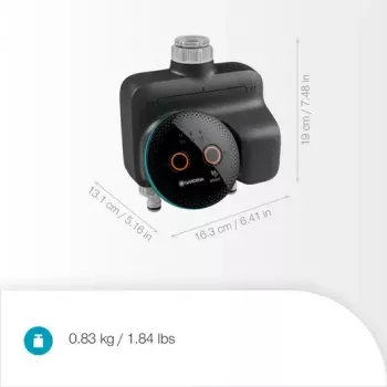 GARDENA belaidis laistymo valdiklis Smart Dual Water Control 19034-20 – Bluetooth, baterija (AA), juodas
