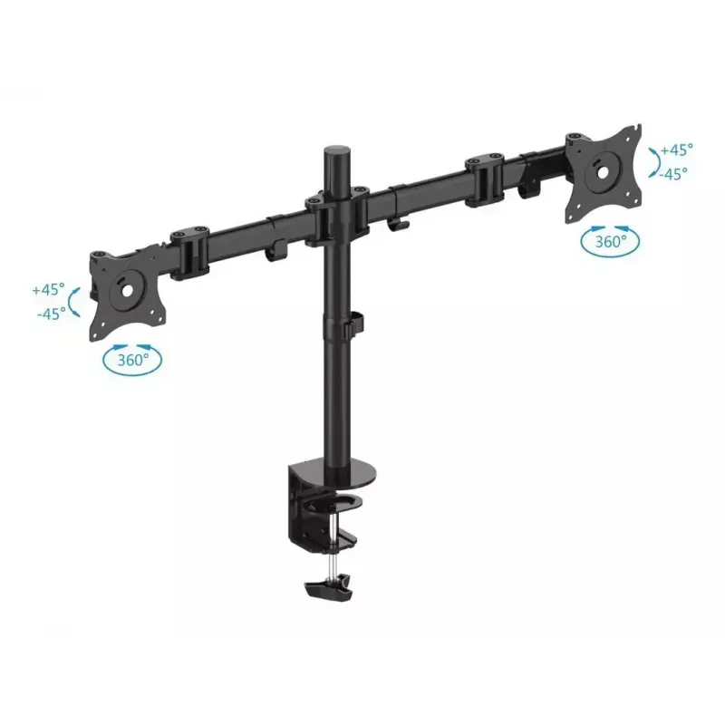 Laikiklis dviems monitoriams PureMounts PM-OFFICE-02, 68.6 cm (27 inch), stalas, juodas