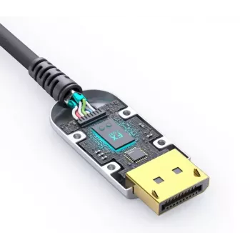 FiberX HDMI laidas FX-I350-015 15 m A tipo kištukas 2.0 18 Gbit/s juodas sidabrinis