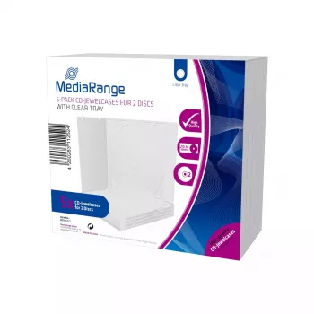 MediaRange CD Case Double permatas dėklas 10 mm skaidrus, 5 vnt.