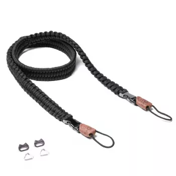 Fotoaparato diržas JetWorld The Traveler (C-Rope) — nailonas, juodas, max ilgis 100 cm