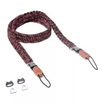 Fotoaparato diržas Genius C-Rope Traveler, nailoninis, juodas/raudonas, max 100 cm