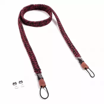 Dirželis fotoaparatui Genius C-Rope Traveler, nailoninis, 140 cm, juodas/raudonas