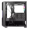 PC korpusas AZZA Guardian Glass Midi Tower — juodas, ATX/Micro-ATX/ITX/EATX, palaiko 3.5 colio×2 / 2.5 colio×4, priekyje 120/140 mm ventiliatorius