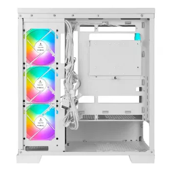 PC Midi Tower AZZA Cove (CSAZ-570W) — Juoda, ATX/Micro-ITX/ITX, 3x120mm šoniniai ventiliatoriai, 1x120mm galinis ventiliatorius, palaiko 2,5 colio ir 3,5 colio diskus