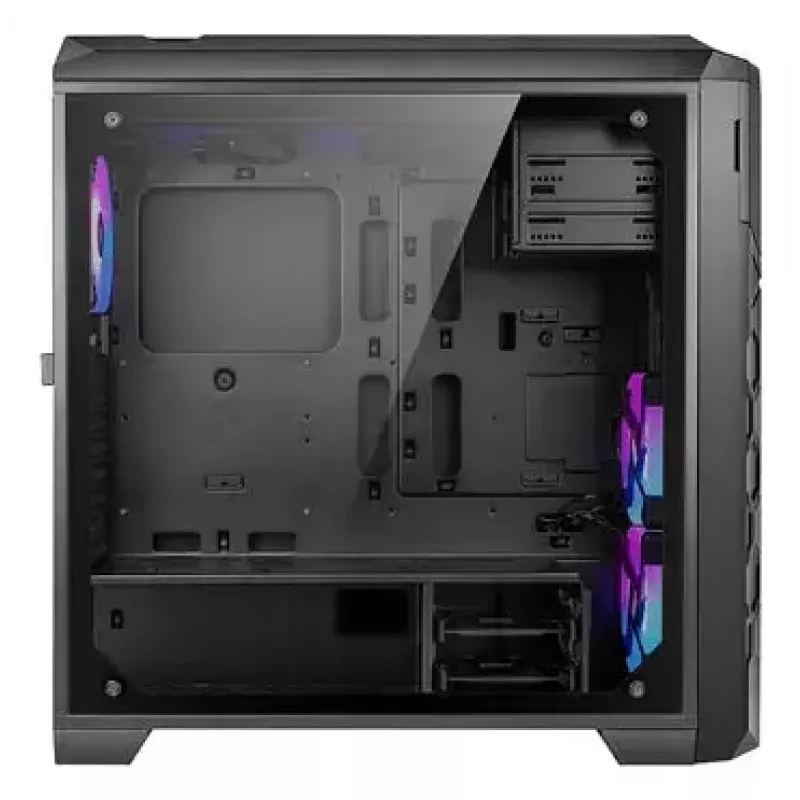 PC korpusas AZZA STORM ARGB Full Tower — Juodas, ATX/Micro-ATX/EATX, 2x 3.5 colio + 6x 2.5 colio vietos, ARGB ventiliatoriai sumontuoti