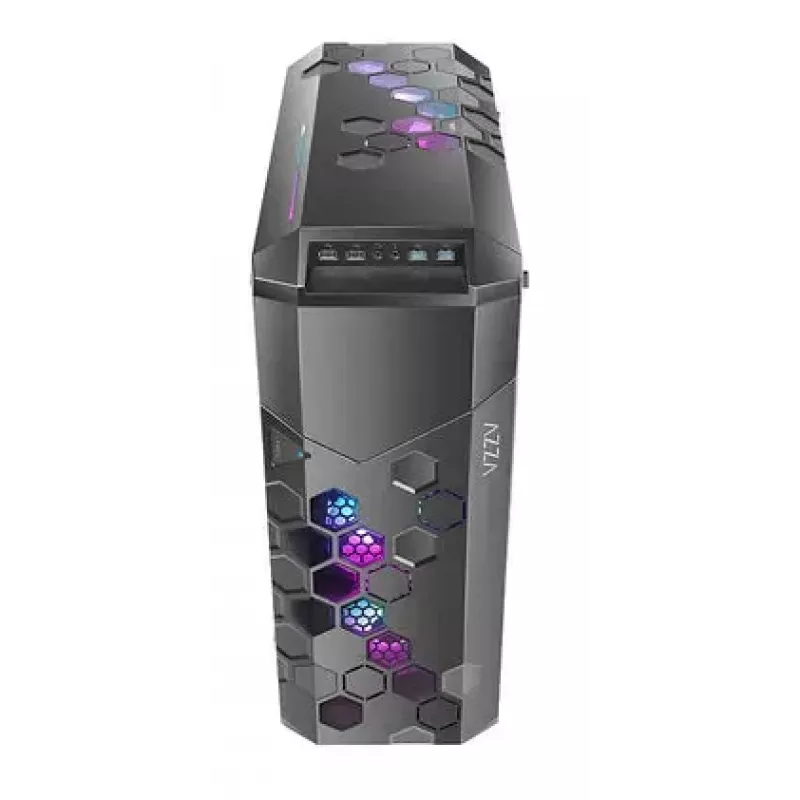 PC korpusas AZZA STORM ARGB Full Tower — Juodas, ATX/Micro-ATX/EATX, 2x 3.5 colio + 6x 2.5 colio vietos, ARGB ventiliatoriai sumontuoti