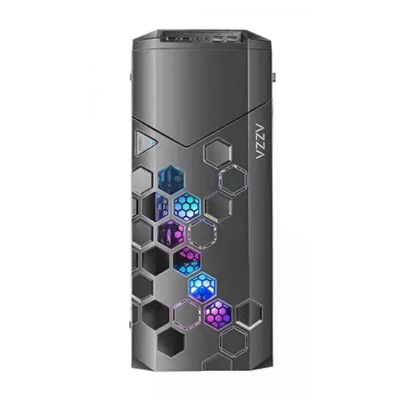 PC korpusas AZZA STORM ARGB Full Tower — Juodas, ATX/Micro-ATX/EATX, 2x 3.5 colio + 6x 2.5 colio vietos, ARGB ventiliatoriai sumontuoti