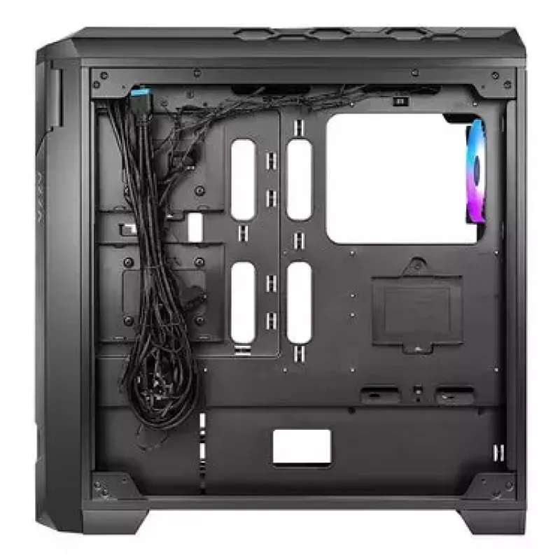 PC korpusas AZZA STORM ARGB Full Tower — Juodas, ATX/Micro-ATX/EATX, 2x 3.5 colio + 6x 2.5 colio vietos, ARGB ventiliatoriai sumontuoti