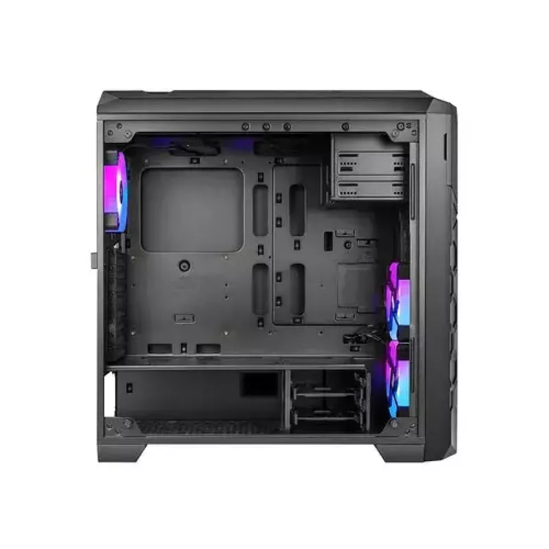 PC korpusas AZZA STORM ARGB Full Tower — Juodas, ATX/Micro-ATX/EATX, 2x 3.5 colio + 6x 2.5 colio vietos, ARGB ventiliatoriai sumontuoti