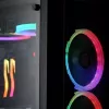 Korpusas Midi Tower RAIJINTEK Ponos MS – juodas, priekiniai 120/140 mm ventiliatoriai, 1x 120 mm galinis, HDD 3,5 colio, SSD 2,5 colio, 210×442×485 mm