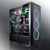Korpusas Midi Tower RAIJINTEK Ponos MS – juodas, priekiniai 120/140 mm ventiliatoriai, 1x 120 mm galinis, HDD 3,5 colio, SSD 2,5 colio, 210×442×485 mm