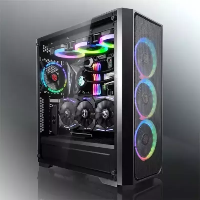 Korpusas Midi Tower RAIJINTEK Ponos MS – juodas, priekiniai 120/140 mm ventiliatoriai, 1x 120 mm galinis, HDD 3,5 colio, SSD 2,5 colio, 210×442×485 mm