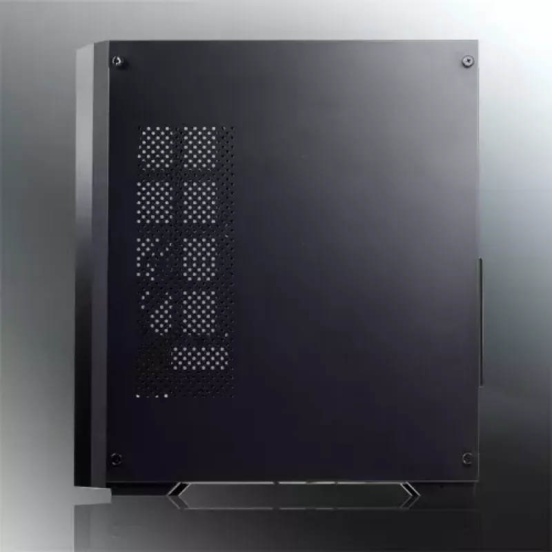 Korpusas Midi Tower RAIJINTEK Ponos MS – juodas, priekiniai 120/140 mm ventiliatoriai, 1x 120 mm galinis, HDD 3,5 colio, SSD 2,5 colio, 210×442×485 mm