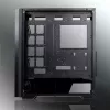 Korpusas Midi Tower RAIJINTEK Ponos MS – juodas, priekiniai 120/140 mm ventiliatoriai, 1x 120 mm galinis, HDD 3,5 colio, SSD 2,5 colio, 210×442×485 mm