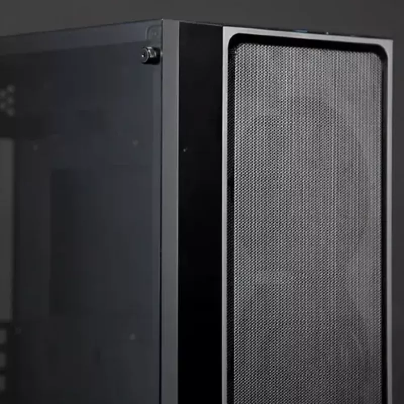 Korpusas Midi Tower RAIJINTEK Ponos MS – juodas, priekiniai 120/140 mm ventiliatoriai, 1x 120 mm galinis, HDD 3,5 colio, SSD 2,5 colio, 210×442×485 mm