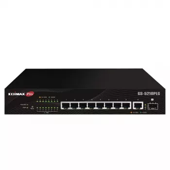 Valdomas jungiklis Edimax GS-5210PLG 8 prievadų Gigabit Ethernet PoE juodas