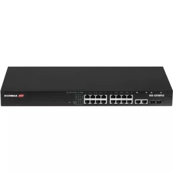 Pramoninis gigabitinis jungiklis EDIMAX IGS-5218PLC – 18 gigabitinių prievadų, 2 RJ45/SFP kombinuoti prievadai