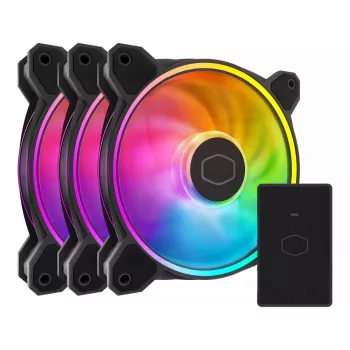 Ventiliatorius Cooler Master MasterFan MF120 Halo² 12 cm Juodas 3 vnt.