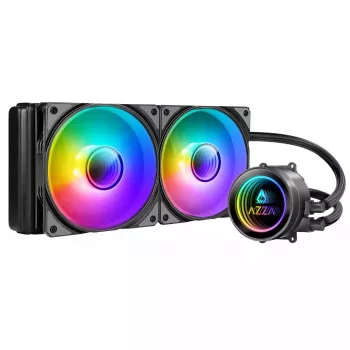 Skysčio aušinimo komplektas Azza LCAZ-240C-ARGB 12 cm Juodas