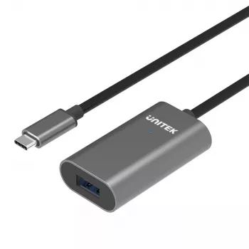 USB laidas UNITEK U304A USB 3.2 Gen 1 5m USB-C USB-A pilka
