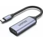 USB-C į HDMI adapteris Unitek V1416B, pilkas, vieno prievado vaizdo išvedimas