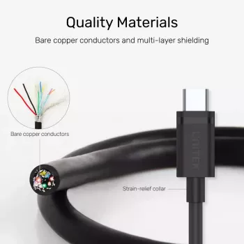 UNITEK USB laidas C14103BK-1.5M USB 3.2 Gen 1 USB A USB C juodas 1,5 m