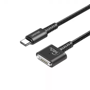 Maitinimo laidas UNITEK C14121BK-1M Juodas MagSafe 3 USB C 1m 28V 5A