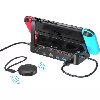 Docking stotelė Unitek, skirta Nintendo Switch, su PD 100 W, HDMI 4K išvestimi, RJ-45 Ethernet ir SD kortelių skaitytuvu