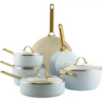 Puodų rinkinys GreenPan CC008485-001 – mišrus 6 dalių komplektas, mėlynas su auksu