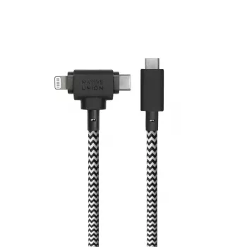 USB-C į USB-C / Lightning laidas Native Union Belt Cable Duo, 1,5 m, žalias