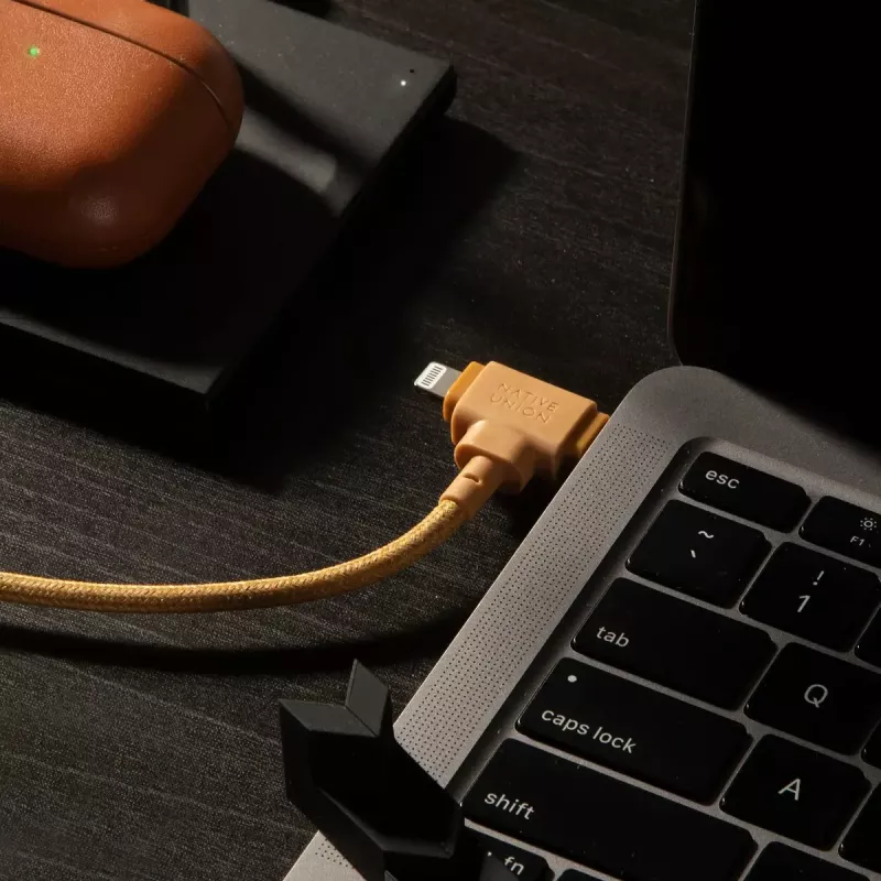 USB-C į USB-C / Lightning laidas Native Union Belt Cable Duo, 1,5 m, žalias