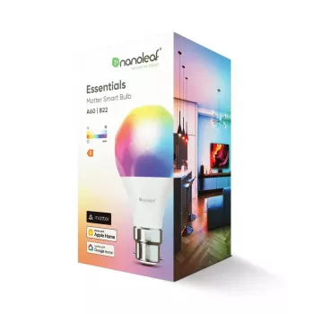 Nanoleaf Essentials A60 B22 Matter 9W 806 lm RGBCW 2700–6500K išmanioji LED lemputė