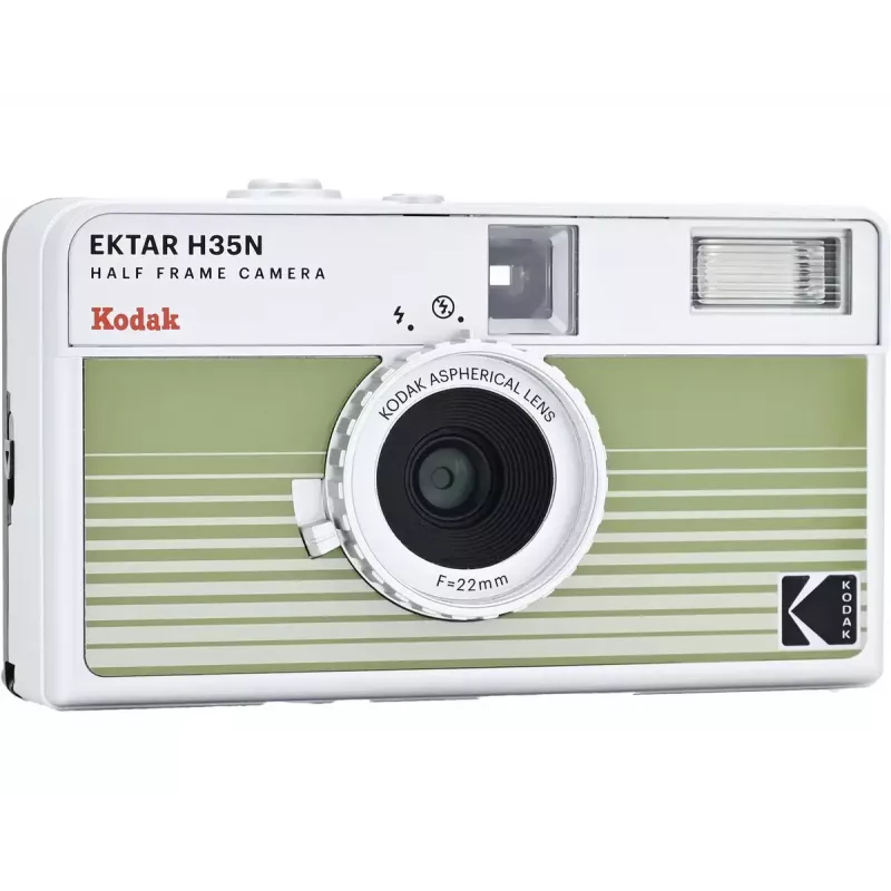 Kodak Ektar H35N dryžuota žalia RK0303 – 35 mm diapazono ieškiklio juostinė kamera su rankiniais valdikliais