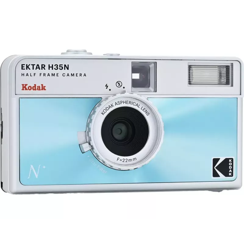 35 mm juostinis fotoaparatas Kodak EKTAR H35N Glazed Blue – taško ir fotografavimo, fiksuotas objektyvas