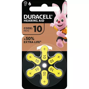 Duracell EasyTab baterijos klausos aparatams dydis 10, 6 pak.