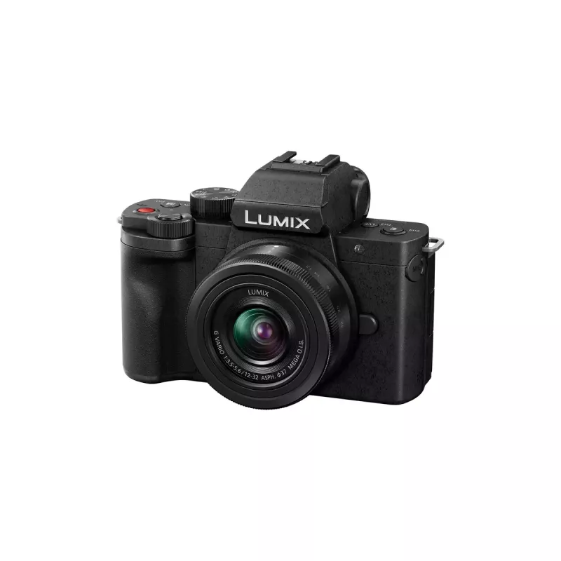 Panasonic Lumix DC-G100D juodas fotoaparato rinkinys su H-FS 12-32 objektyvu ir DMW-SHGR2 rankena