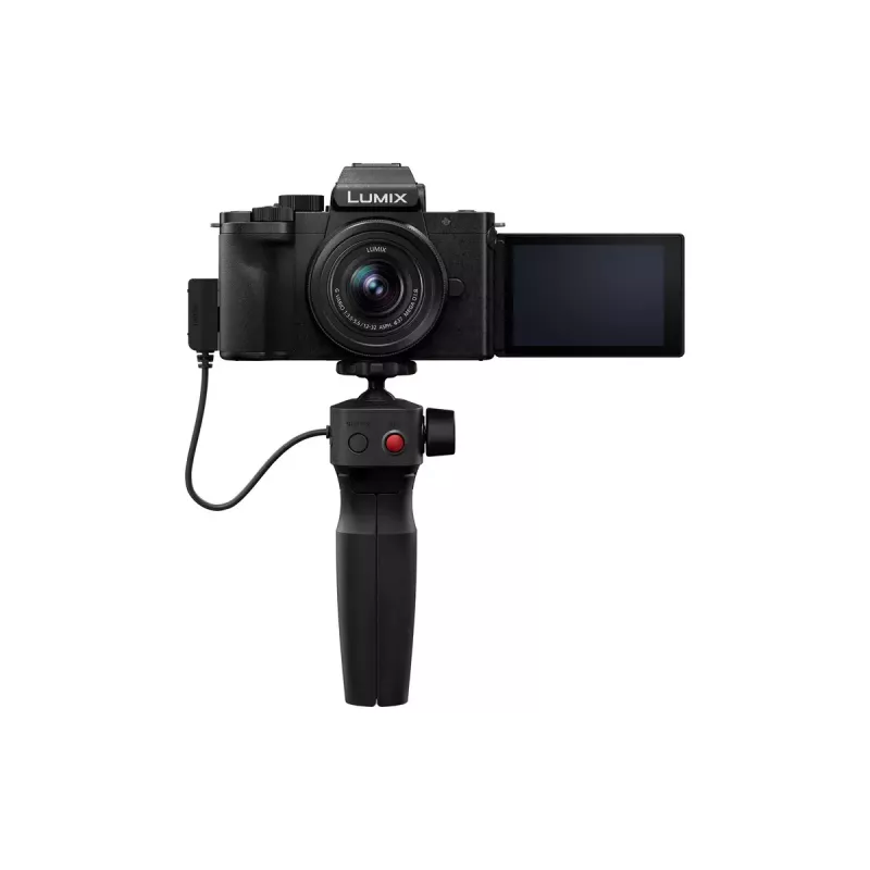 Panasonic Lumix DC-G100D juodas fotoaparato rinkinys su H-FS 12-32 objektyvu ir DMW-SHGR2 rankena