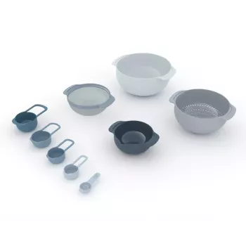 Virtuvės rinkinys Joseph Joseph Nest Stackable mėlynai pilkas 4.5L dubuo 1.65L sietelis