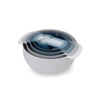 Virtuvės rinkinys Joseph Joseph Nest Stackable mėlynai pilkas 4.5L dubuo 1.65L sietelis