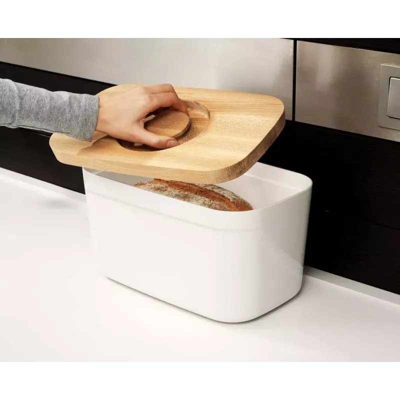 Dėžutė duonai Joseph Joseph Bread Box stačiakampė balta