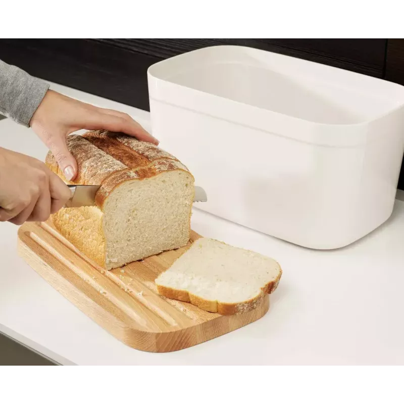 Dėžutė duonai Joseph Joseph Bread Box stačiakampė balta