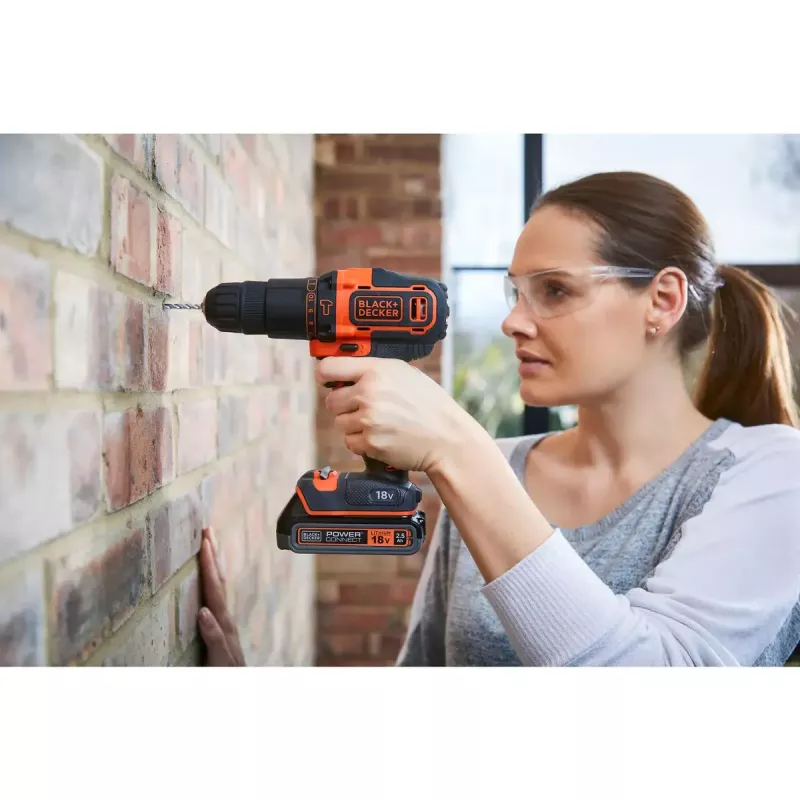 Gręžtuvas sūkio ir smūginis Black & Decker BDCHD18K-QW 1400 RPM, 1.5 Ah, juoda, oranžinė